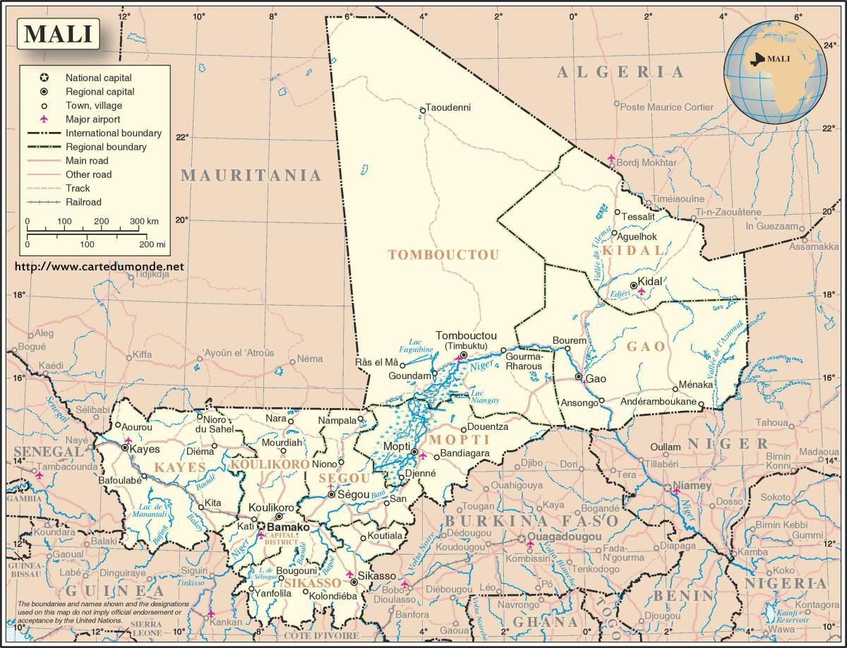 mapa de Mali