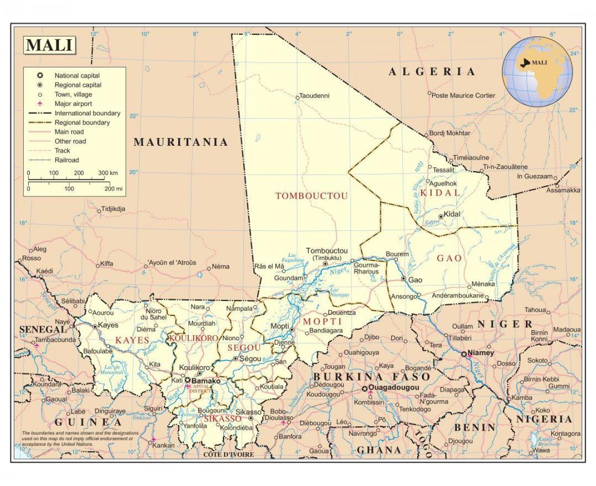 Mapa de Mali profunda